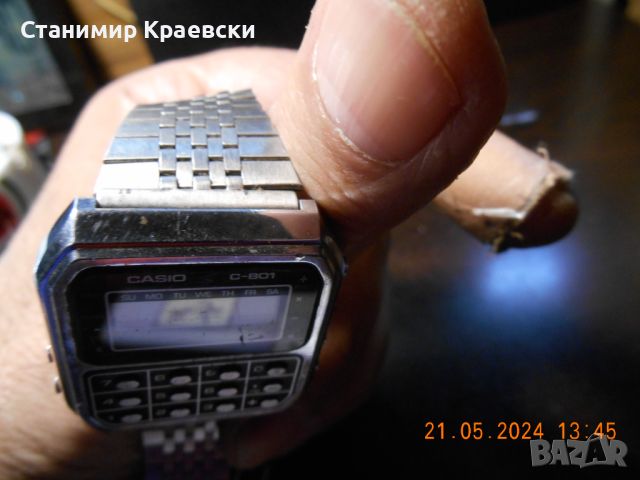 CASIO C-801 Calculator Watch - Vintage 80 for repair, снимка 10 - Други ценни предмети - 46090459