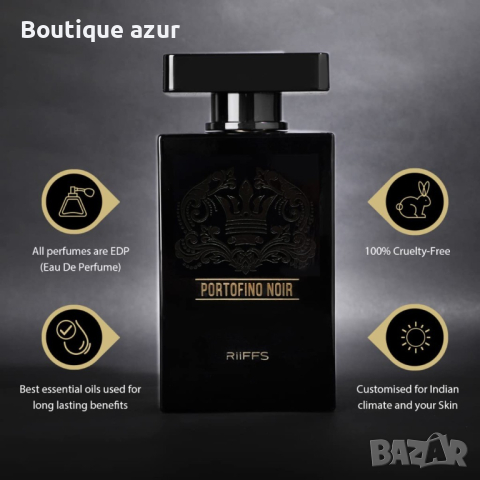 Оригинален Арабски парфюм PORTOFINO NOIR RiiFFS Eau De Perfume 100ml (001), снимка 3 - Унисекс парфюми - 44968751