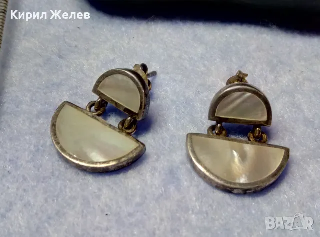 ПРЕЛЕСТНИ ВИНТИДЖ АРТ СЕДЕФЕНИ СРЕБЪРНИ ОБЕЦИ СРЕБРО 925 МАЙСТОРСКА РЪЧНА РАБОТА 49573, снимка 7 - Обеци - 50416498