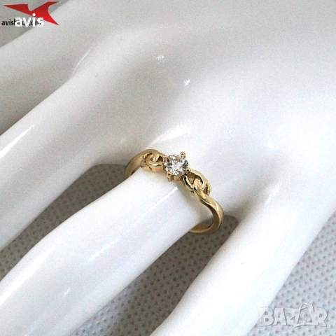 Пръстен с 14К златно покритие 224848, снимка 4 - Пръстени - 53641728