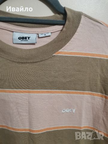 Obey WORMLY STRIPE T-Shirt. 

, снимка 2 - Тениски - 46561365