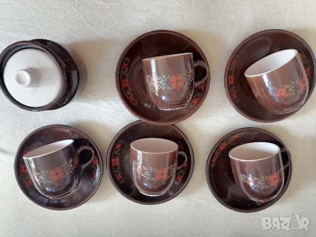 Чаши за кафе + захарница и лъжички, снимка 2 - Чаши - 50876290