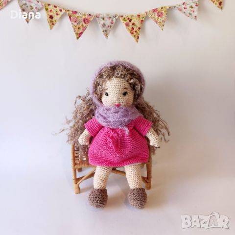 Плетени играчки, кукла ръчна изработка, подарък за момиче,  играчка ръчна изработка, снимка 1 - Кукли - 45387881
