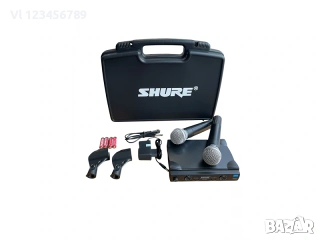 2бр. Професионални Безжични Микрофони SHURE SM-58 с куфар