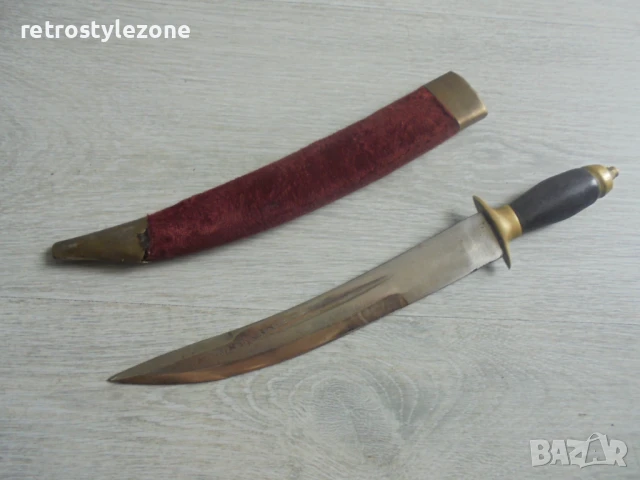 № 8133 Стар индийски нож с кания   , снимка 2 - Други ценни предмети - 50956219