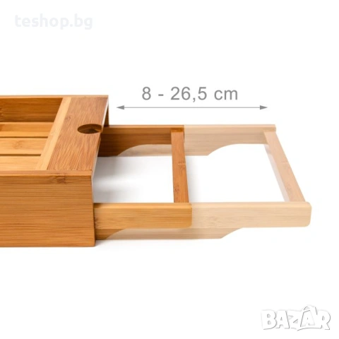 Стойка за вана за баня бамбук Relaxdays, снимка 4 - Други - 53652233