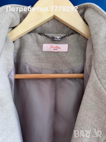 Палто дамско Millers, цвят бежов-ГО до 110см; Талия до 100см; дълго 90см;Рамене 42см;Ръкав 62см, 15 , снимка 2 - Палта, манта - 51998004