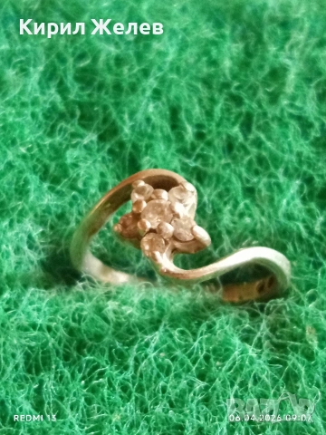 Артистичен сребърен пръстен във формата на звезда 🌟 с инкрустирани кристали 53331, снимка 4 - Пръстени - 54104034