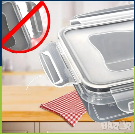 Комплект от 12 кутии за храна за обяд – пластмасови контейнери с капаци