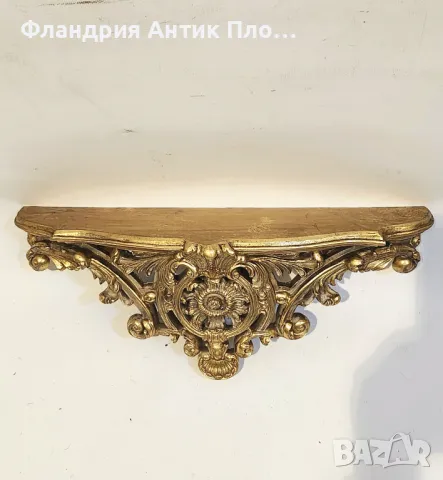 Декоративна конзола с флорални мотиви и златен финиш, снимка 2 - Декорация за дома - 49644742