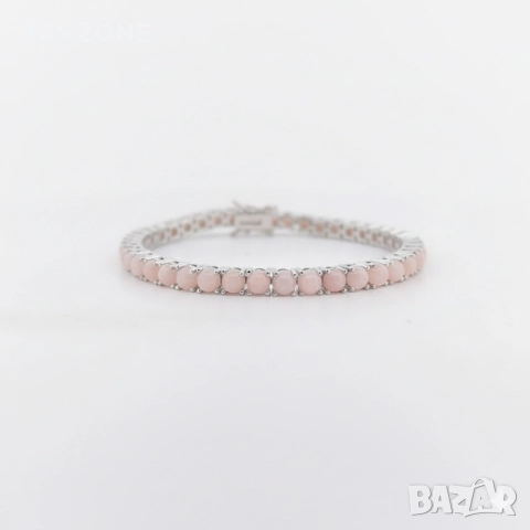 Сребърна гривна с морганит, снимка 3 - Гривни - 52552619