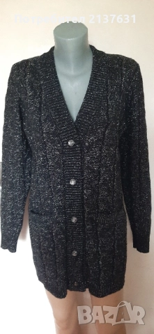 НОВА ! ДАМСКА ЖИЛЕТКА Размер L / XL със сребриста нишка , снимка 2 - Жилетки - 52350571