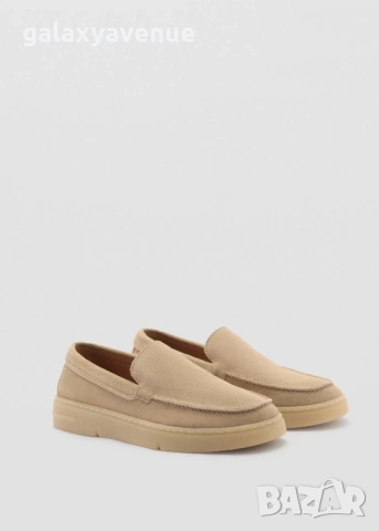 Мъжки мокасини велурена кожа