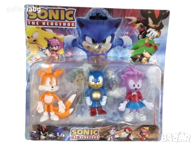 Комплект с фигурки на Соник (Sonic the Hedgehog), снимка 2 - Фигурки - 41476614