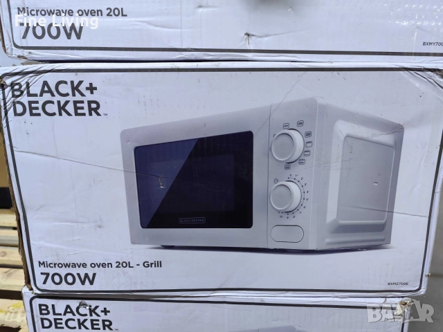 Микровълнова фурна Black+Decker BXMZ701E – 700W, с грил функция, 20 л., снимка 7 - Микровълнови - 52085093