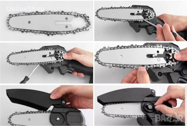 Акумулаторен трион, 6 инча шина, 2 батерии, транспортен куфар, снимка 3 - Други инструменти - 53937514