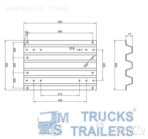 ПЛОЧА ЗА ЛАФЕТ H100 MAN / SCANIA, снимка 2 - Части - 47042538