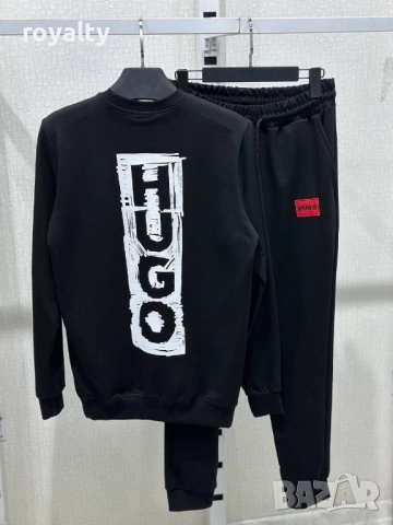 Hugo Boss Стилен Черен Мъжки Комплект , снимка 2 - Спортни дрехи, екипи - 52243833