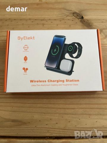 ByElekt Безжично зарядно устройство 3 в 1 за Apple iPhone/iWatch/Airpods,iPhone15 14,13,12,11 , снимка 7 - Безжични зарядни - 45374355