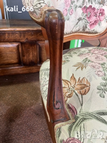 Старинно кресло внос от Нидерландия, снимка 7 - Дивани и мека мебел - 53427484