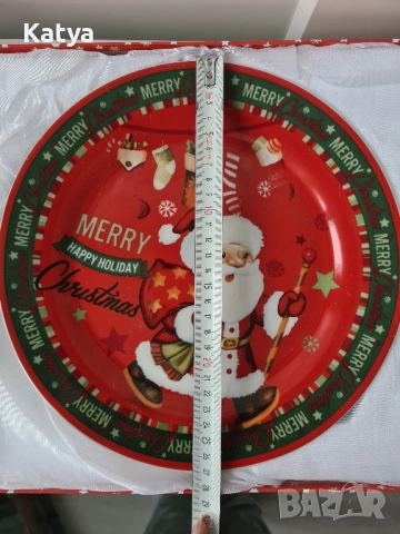 Коледно плато с шпатула за десерти, снимка 7 - Чинии - 52351096