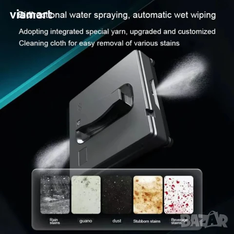 Робот за почистване на прозорци Puruikai HCR-21B, 3200 Pa, Смарт управление, автоматично пръскане, снимка 11 - Прахосмукачки - 50527087