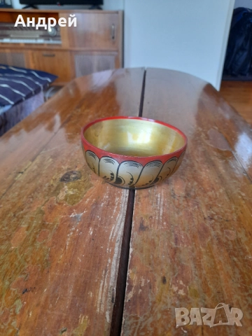 Стара дървена паница,хохлома #10
