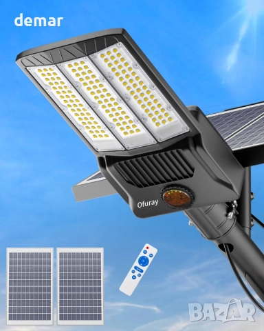 Ofuray Of-10000W соларна улична лампа с дистанционно, 6500К, IP67