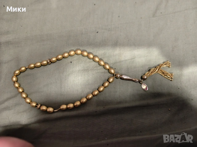 Ръчно изработена златна броеница 14к, снимка 3 - Колиета, медальони, синджири - 53392248