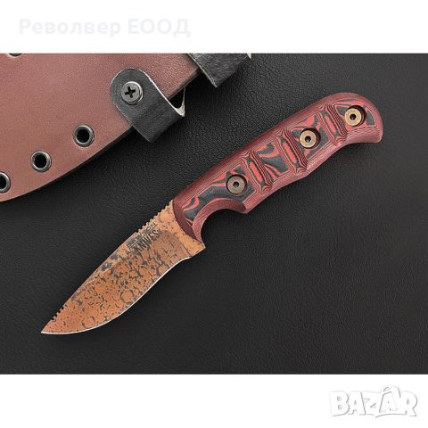 Нож Dawson Deep Notch с острие Arizona Copper, в цвят red/black - 8,25 см, снимка 1 - Ножове - 45240130