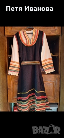 Черен тракийски сукман със риза и колан за пафти., снимка 2 - Сукмани - 51122096