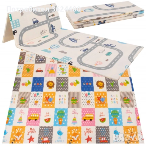 Голямо двулицево килимче за игра 180х200см 4851, снимка 11 - Други - 53305921