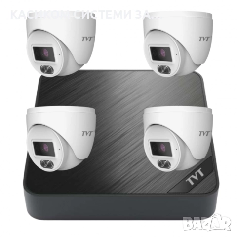 IP КИТ за видеонаблюдение TVT комплект 4 куполни IP камери и NVR