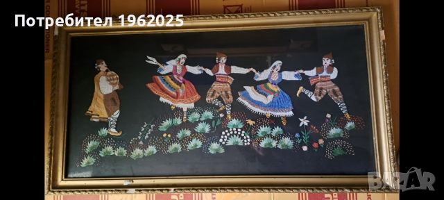 Ръчно Шита  Картина в Рамка, снимка 1 - Антикварни и старинни предмети - 46203611