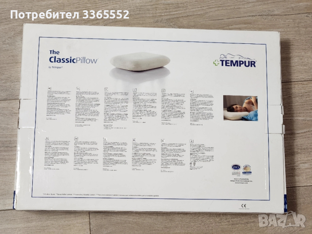 Възглавница Tempur Classic M 55 x 38 x 10.5 см, снимка 3 - Възглавници - 54019737