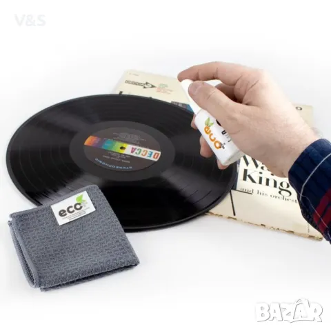 Ecomoist Natural Vinyl Cleaner 50ml with Fine Microfiber Towel - антибактериален спрей и микрофибърн, снимка 4 - Грамофони - 50240626