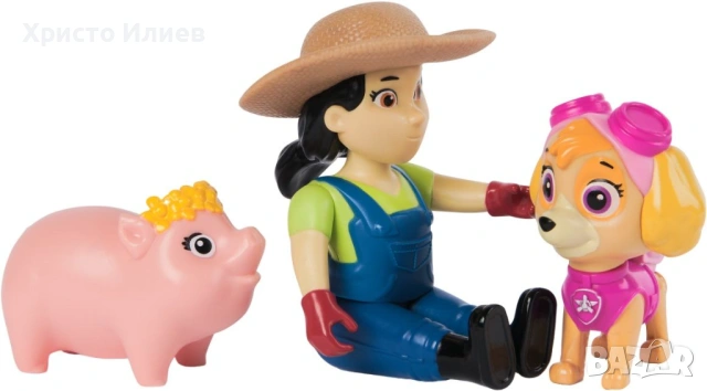  Paw Patrol Скай и фермерката Юми с прасенце Пес Патрул Комплект фигури , снимка 3 - Фигурки - 53283118