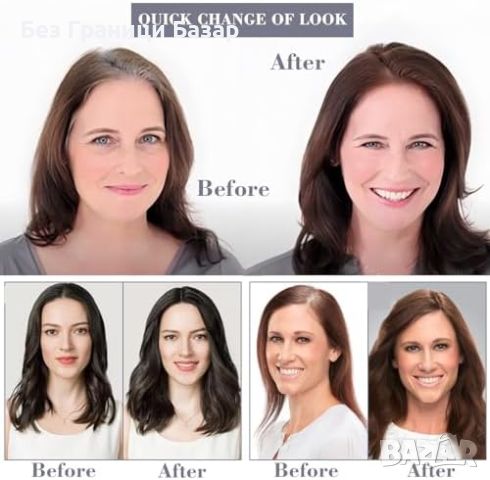 Нов топер за коса за жени с изтъняване и косопад Естетвено черен, снимка 2 - Аксесоари за коса - 45885890