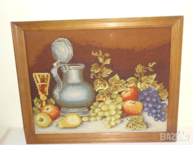Немски гоблен - натюрморт, снимка 2 - Гоблени - 52529973