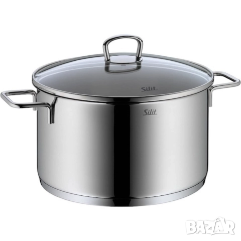Комплект 3 тенджери Silit Alicante, Стъклени капаци, Сребърен, снимка 6 - Съдове за готвене - 52093778