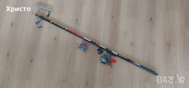 Нов комплект от 6м болонеза с макара и влакно, въдица, риболов 