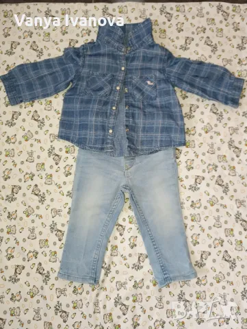 Ризка Zara и дънки H&M за момиче  74 размер , снимка 2 - Бебешки дънки - 49673159