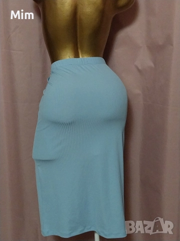 М Спортно-елегантна светло синя дамска пола, снимка 6 - Поли - 52684992