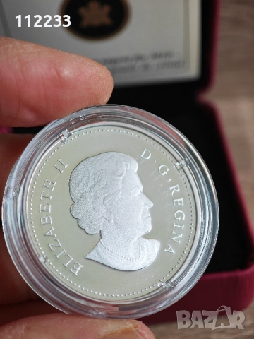 Сребърна монета от една унция 999.9 Кленов лист с дъждовна капка, снимка 4 - Нумизматика и бонистика - 52703047