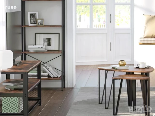 НОВИ! Комплект 3 броя холни маси модерен дизайн МДФ и стомана, снимка 11 - Маси - 50540965