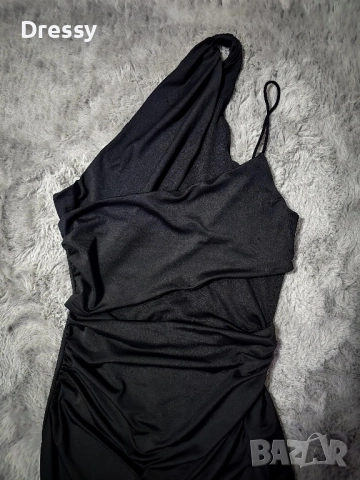 Дълга черна рокля , снимка 2 - Рокли - 52860487