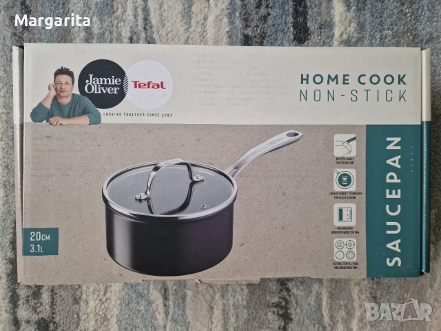 Нова касерола Tefal Jamie Oliver Home Cook 20 см, 3.1 л, снимка 2 - Съдове за готвене - 53755277