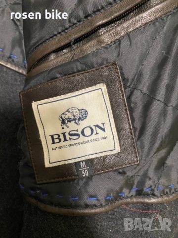 ''Bison''оригинално мъжко кожено яке Л размер, снимка 3 - Якета - 45404898