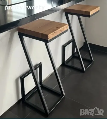 Комплект маса със столове от метал и дърво или метал с ПДЧ плотове в индустриален стил , снимка 15 - Маси - 49684977