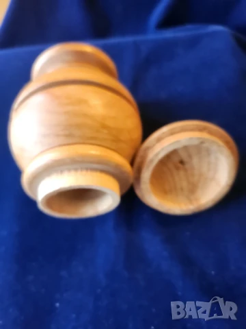 пирографирани: цилиндрична дървена изработка за малка бутилка сливова, бъклица и съд за подправки, снимка 10 - Други ценни предмети - 51244602